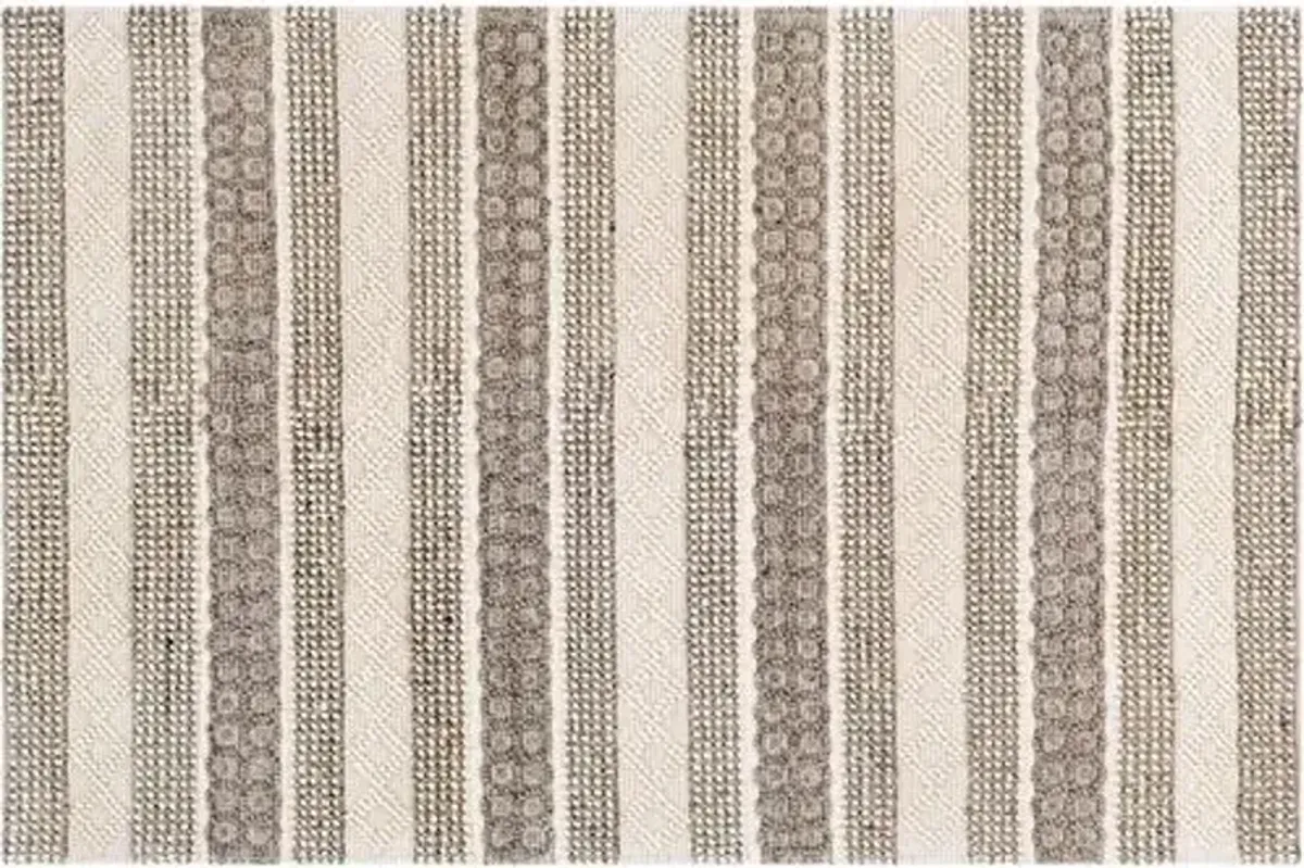 Selina Handwoven Rug - Cream/Charcoal - Ivory - Ivory