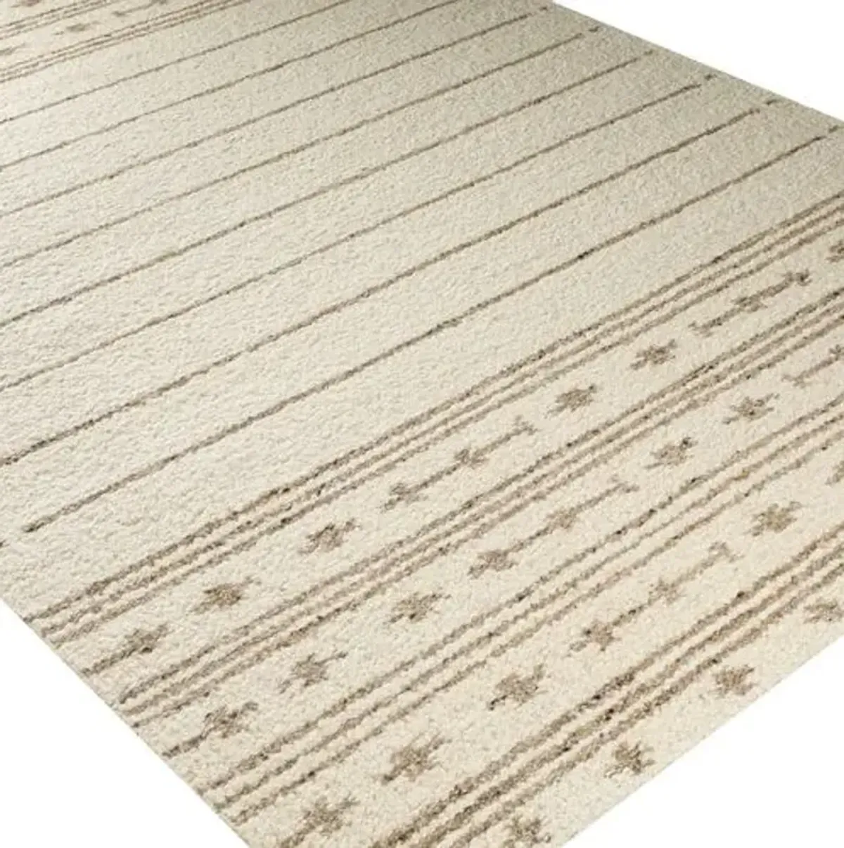 Vanessa Handwoven Rug - Cream/Brown - Ivory - Ivory