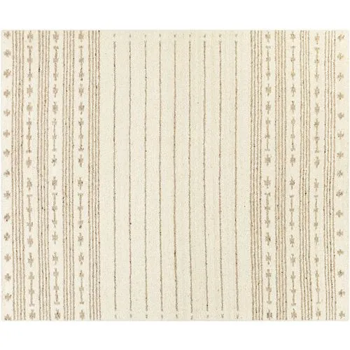 Vanessa Handwoven Rug - Cream/Brown - Ivory - Ivory