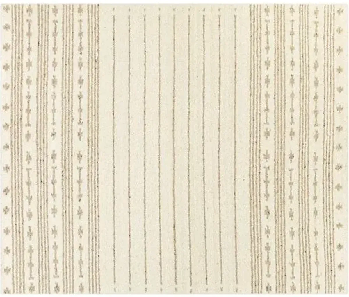 Vanessa Handwoven Rug - Cream/Brown - Ivory - Ivory