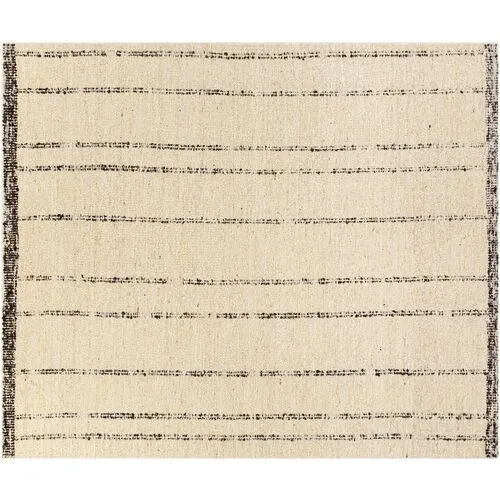 Vanessa Handwoven Rug - Butter/Charcoal - Beige - Beige