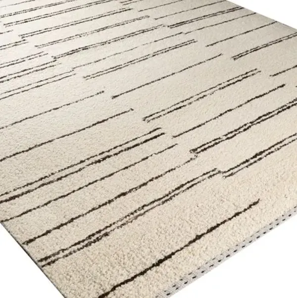 Vanessa Handwoven Rug - Cream/Black - White - White