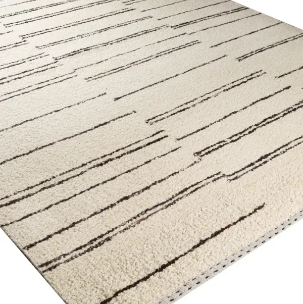 Vanessa Handwoven Rug, Cream/Black