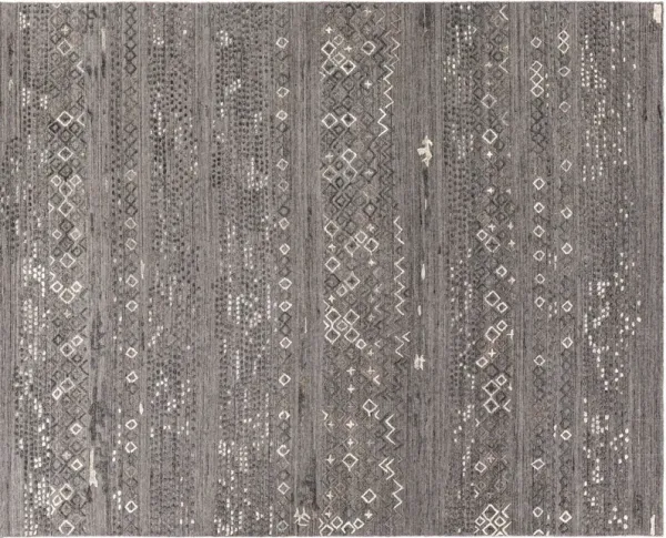 Alia Hand-Loomed Rug - Gray - Handcrafted - Gray