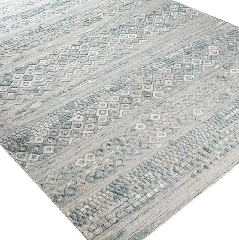 Alia Hand-Loomed Rug - Blue/Gray - Handcrafted - Blue