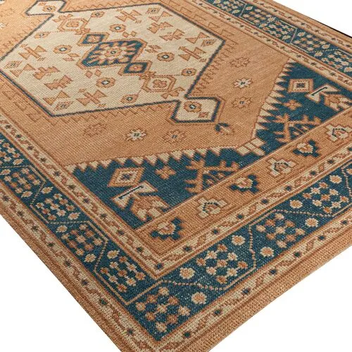 Mindy Hand-Knotted Rug - Camel/Orange - Orange