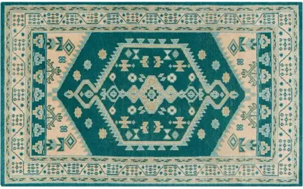 Mindy Hand-Knotted Rug - Emerald/Beige - Green - Green