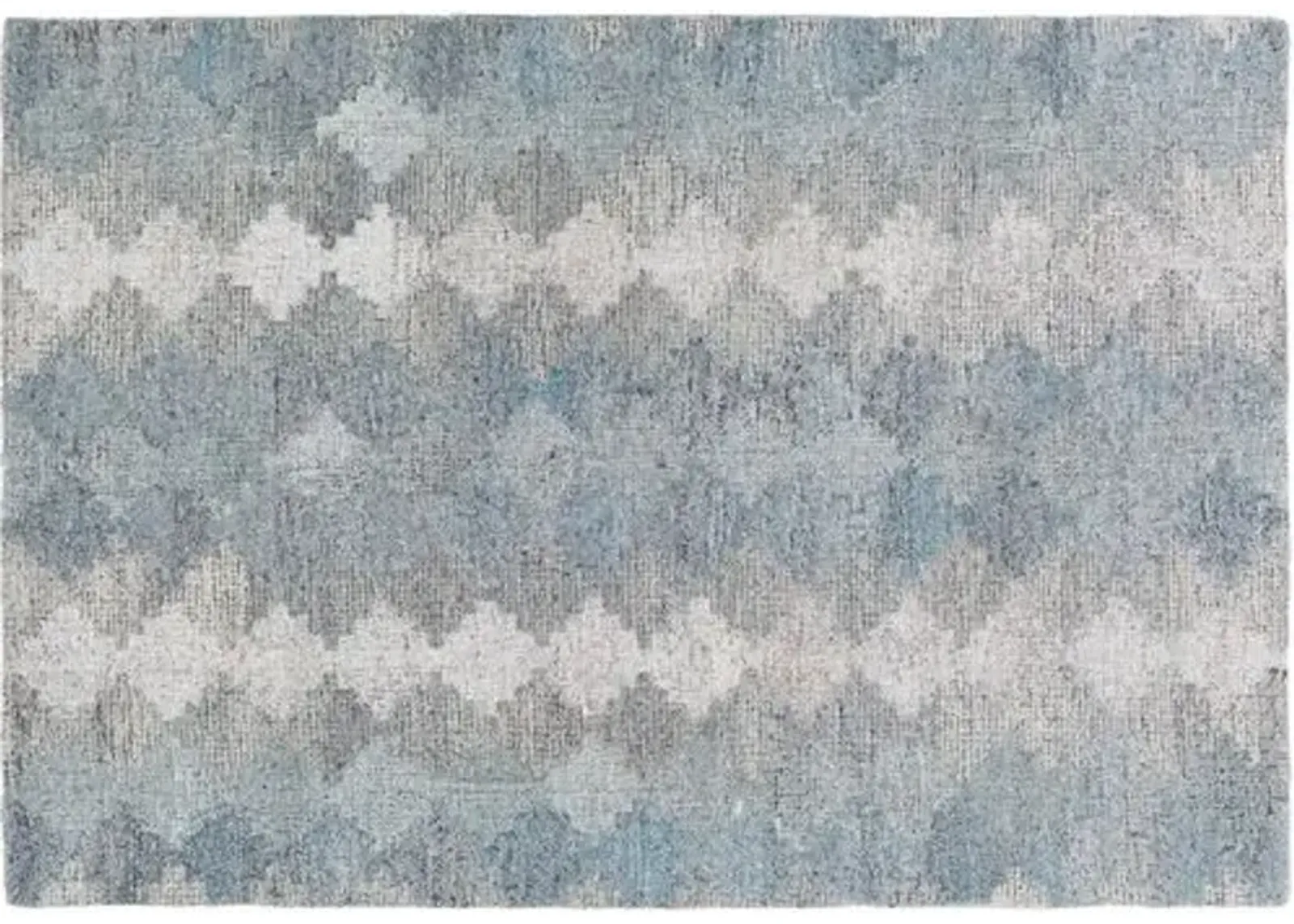 Cyrielle Hand-Tufted Rug - Aqua/Charcoal - Handcrafted - Blue - Blue