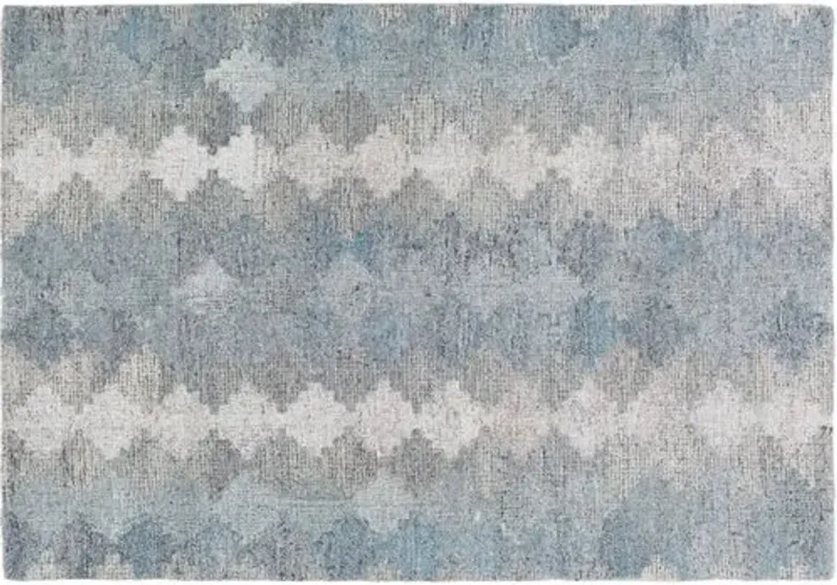 Cyrielle Hand-Tufted Rug - Aqua/Charcoal - Handcrafted - Blue - Blue