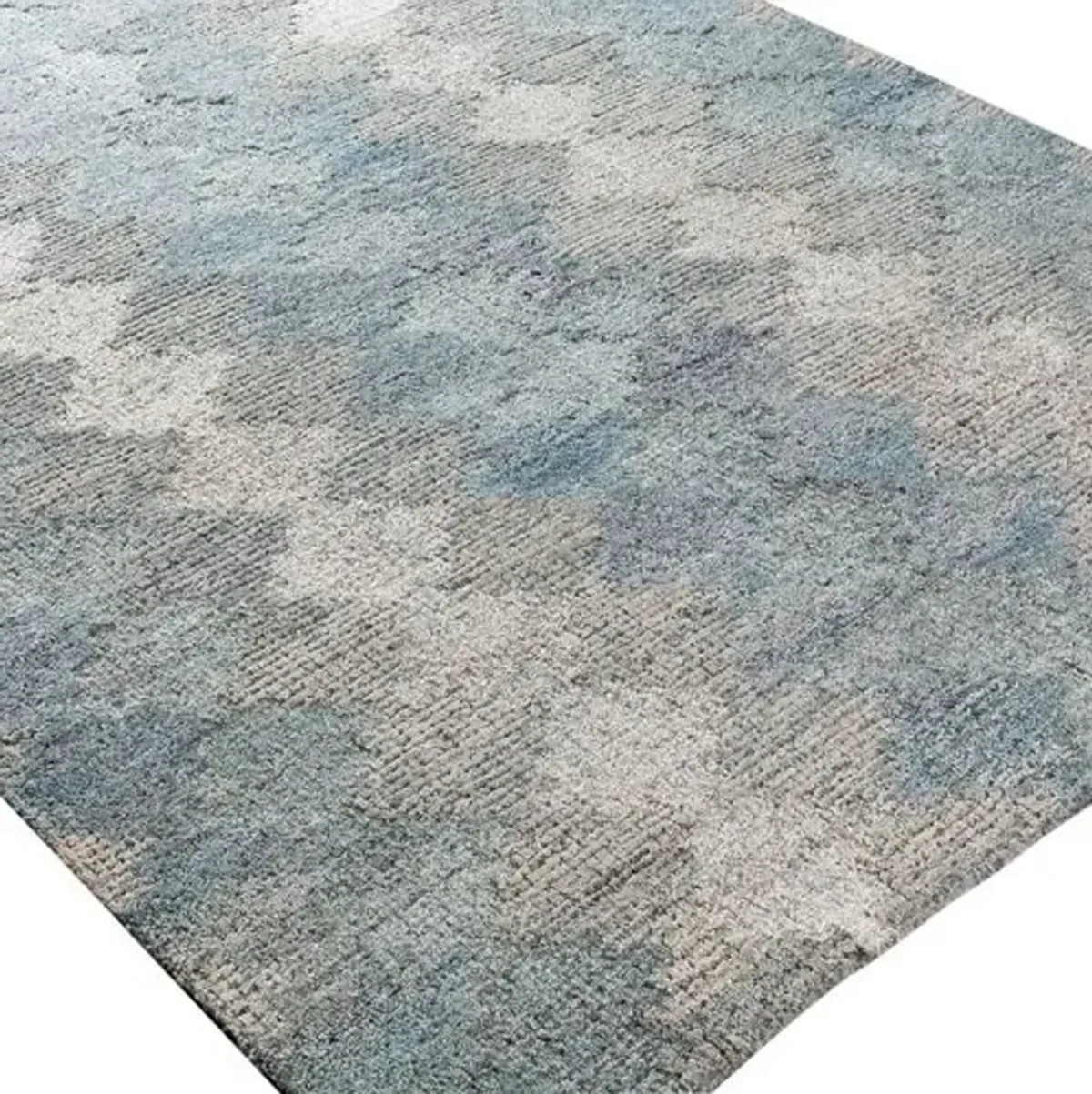 Cyrielle Hand-Tufted Rug - Aqua/Charcoal - Handcrafted - Blue - Blue