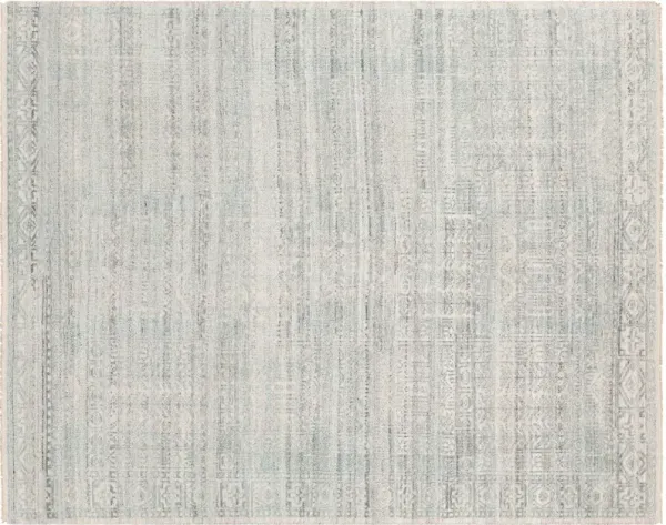 Joan Hand-Knotted Rug - Teal/White - Green - Green