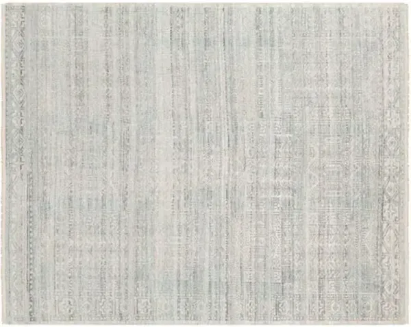 Joan Hand-Knotted Rug - Teal/White - Green - Green