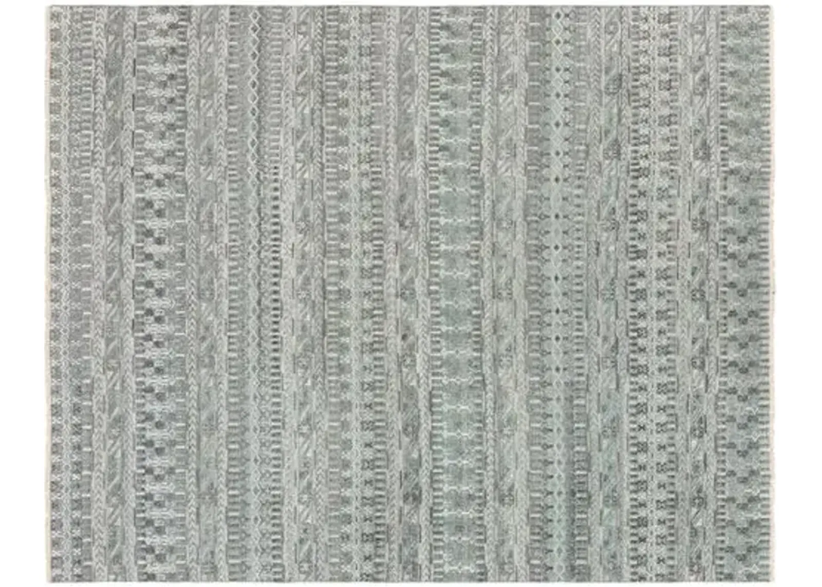 Joan Hand-Knotted Rug - Sage/Gray - Green - Green