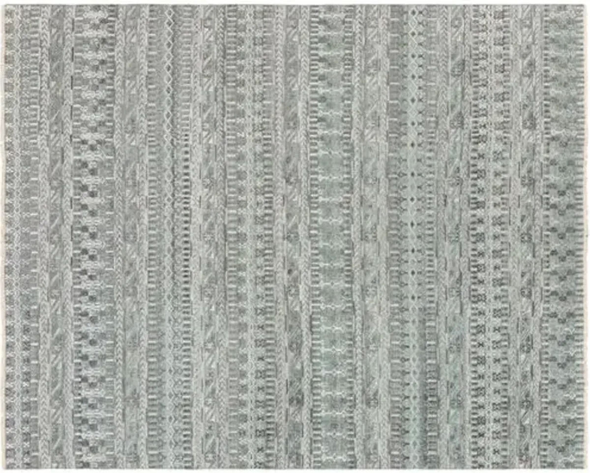 Joan Hand-Knotted Rug - Sage/Gray - Green - Green