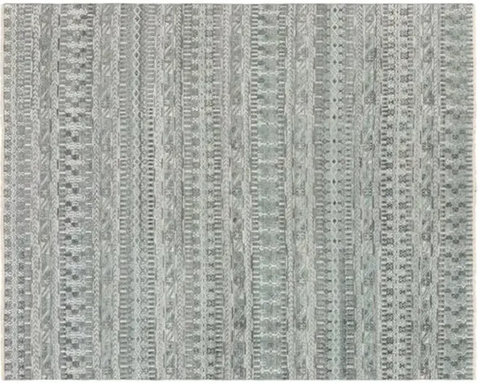 Joan Hand-Knotted Rug - Sage/Gray - Green - Green