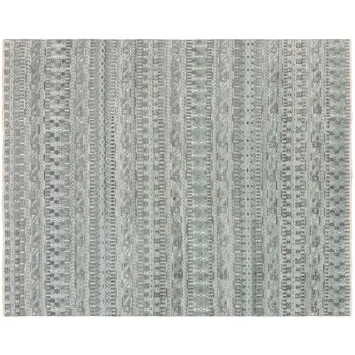 Joan Hand-Knotted Rug - Sage/Gray - Green - Green