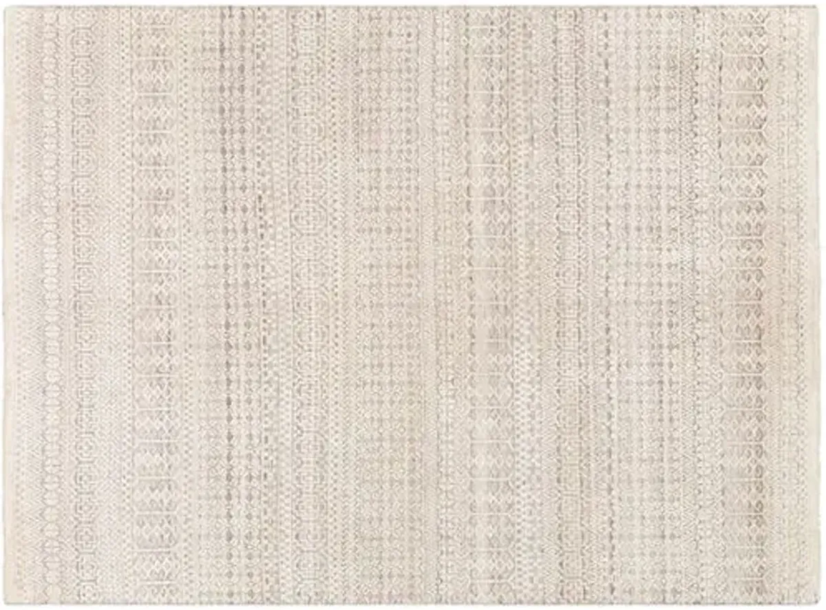 Joan Hand-Knotted Rug - Charcoal/Camel - Beige - Beige