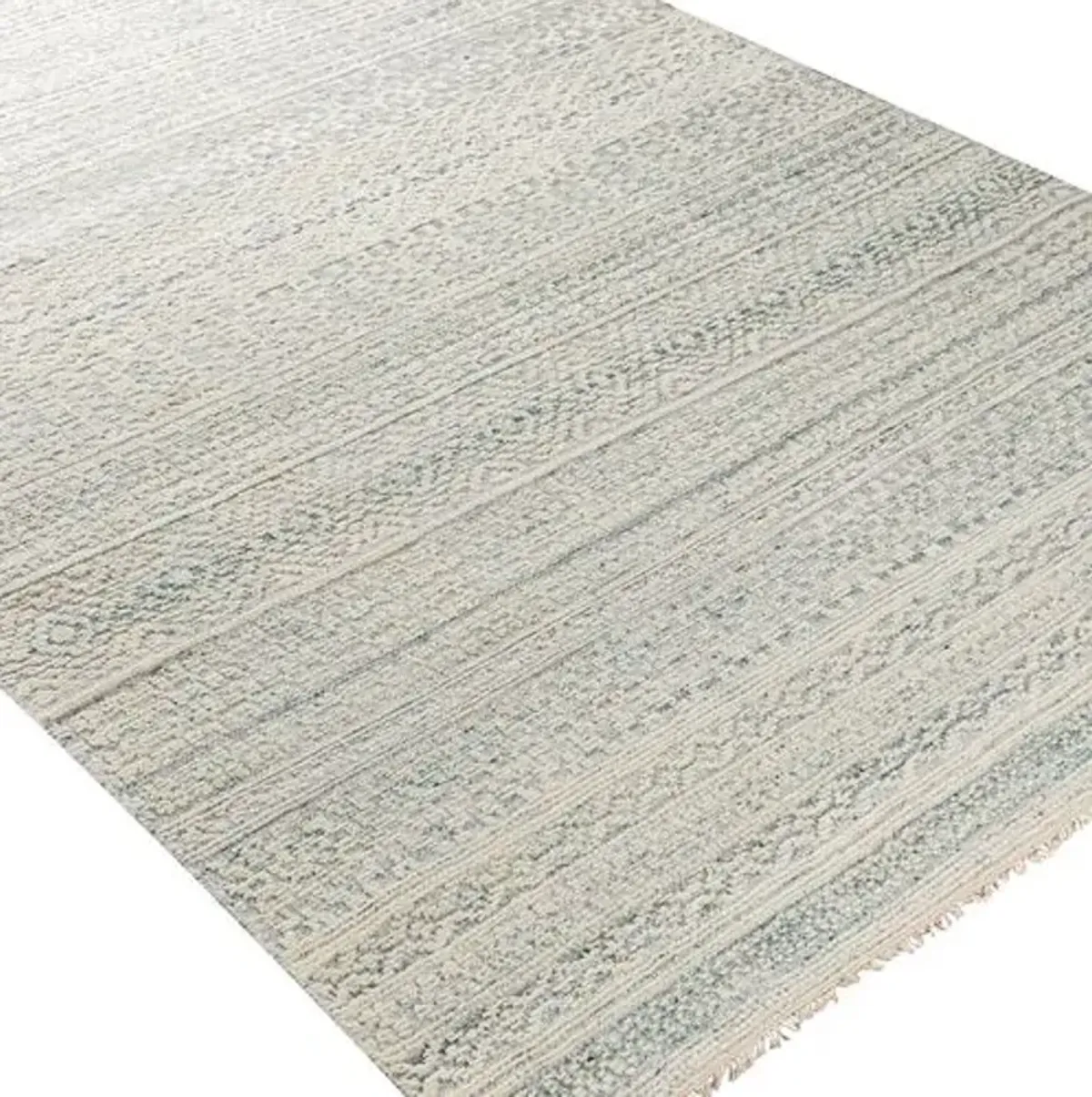 Joan Hand-Knotted Rug - Blue/Ivory - Blue