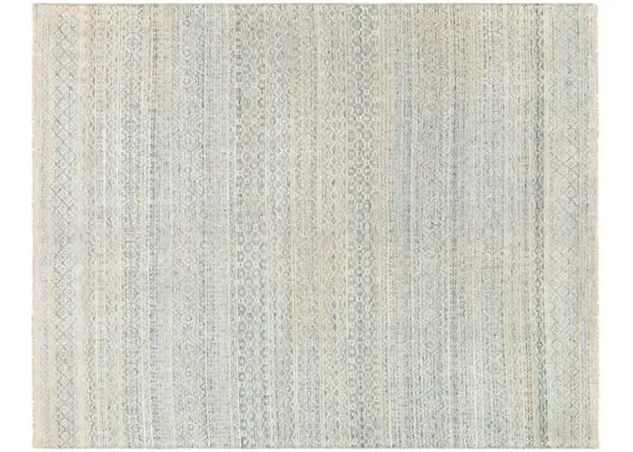 Joan Hand-Knotted Rug - Blue/Ivory - Blue