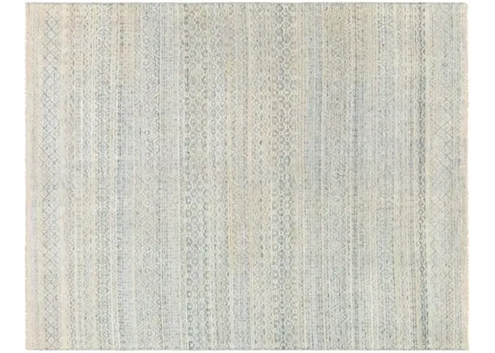 Joan Hand-Knotted Rug - Blue/Ivory - Blue