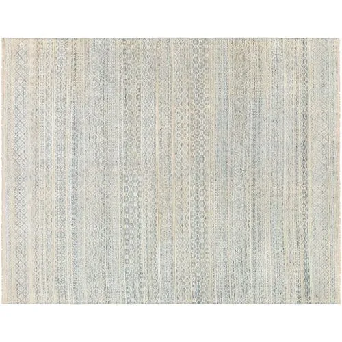 Joan Hand-Knotted Rug - Blue/Ivory - Blue