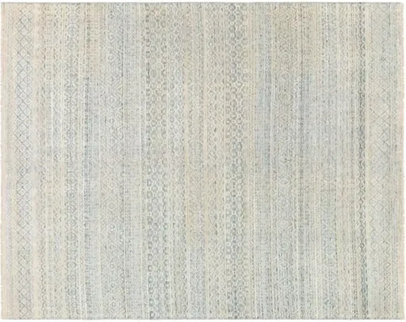 Joan Hand-Knotted Rug - Blue/Ivory - Blue