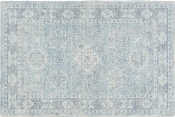 Sutton Hand-Tufted Rug - Denim/Peach - Blue - Blue