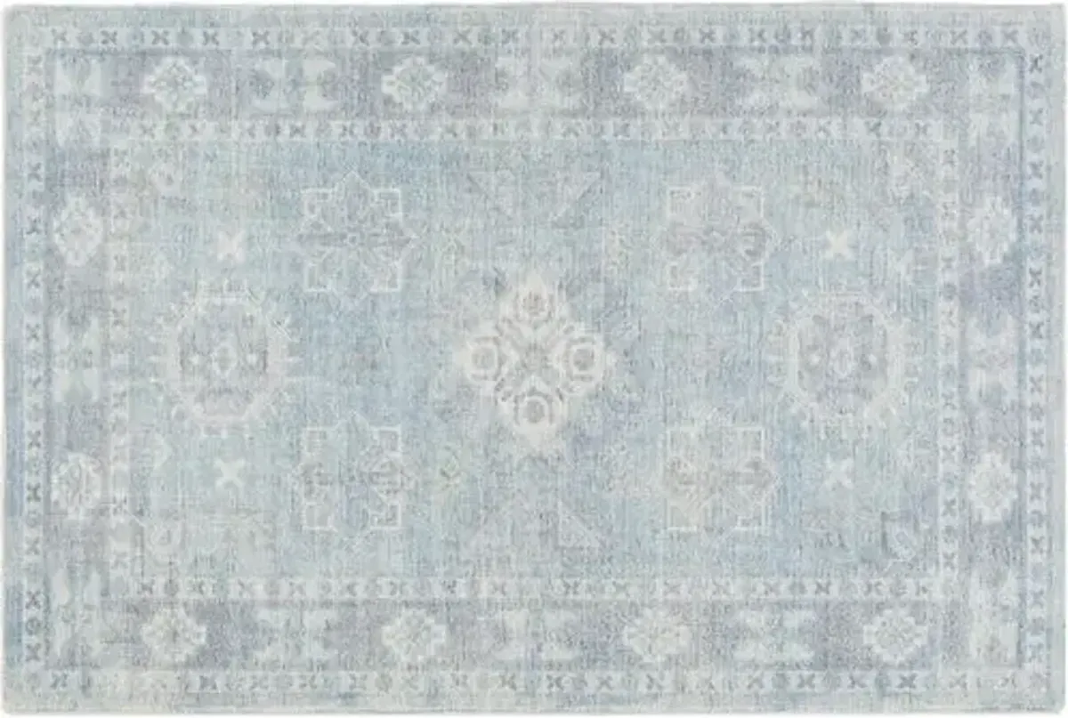 Sutton Hand-Tufted Rug - Denim/Peach - Blue - Blue