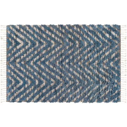 Perry Hand-Knotted Rug - Gray/Beige - Beige