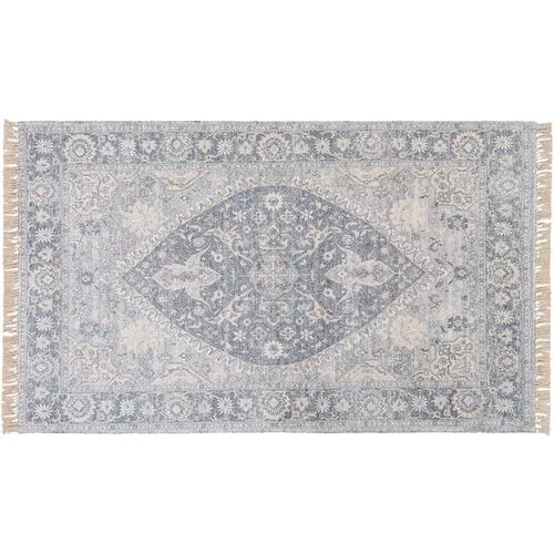 Silas Handwoven Rug - Blue/Camel - Blue