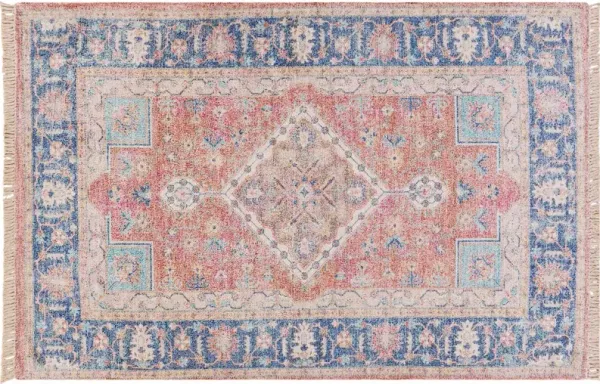 Silas Handwoven Rug, Blue/Mustard