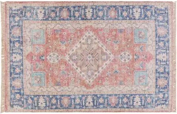 Silas Handwoven Rug - Blue/Mustard - Blue
