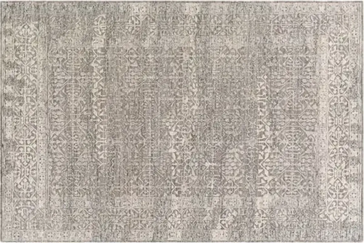 Brandy Hand-Knotted Rug - Gray/Cream - Gray