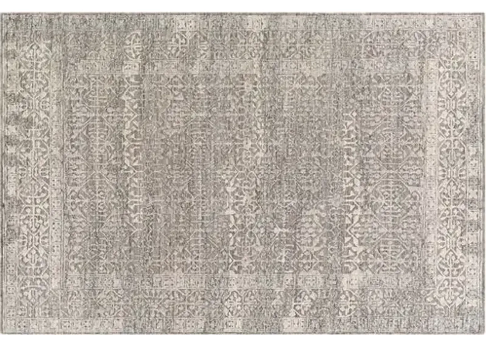 Brandy Hand-Knotted Rug - Gray/Cream - Gray