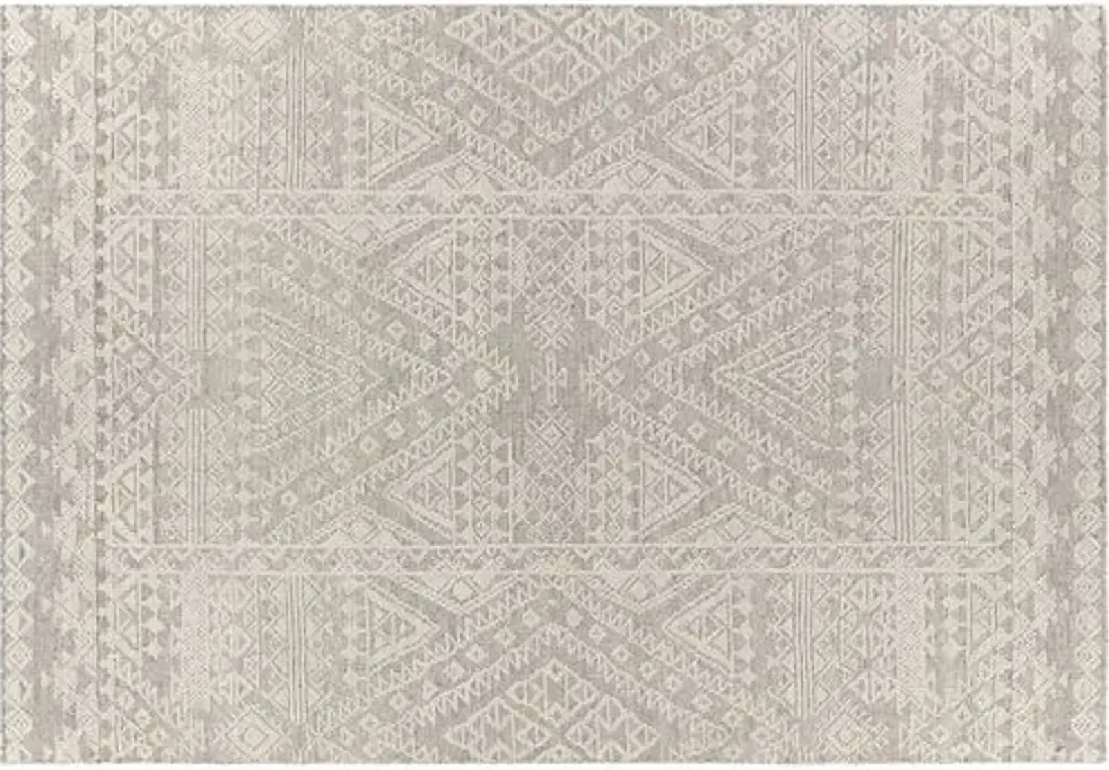 Brandy Hand-Knotted Rug - Gray/Beige - Gray