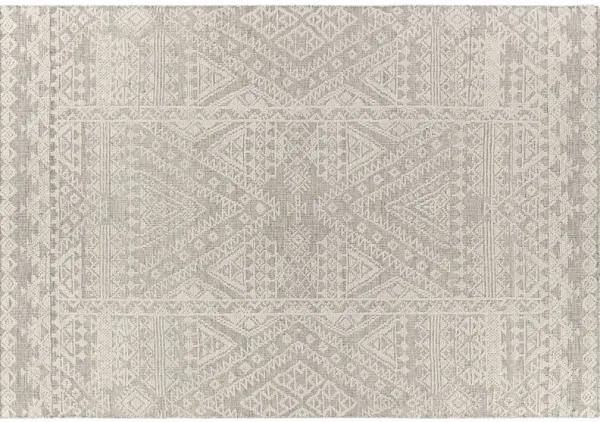 Brandy Hand-Knotted Rug, Gray/Beige