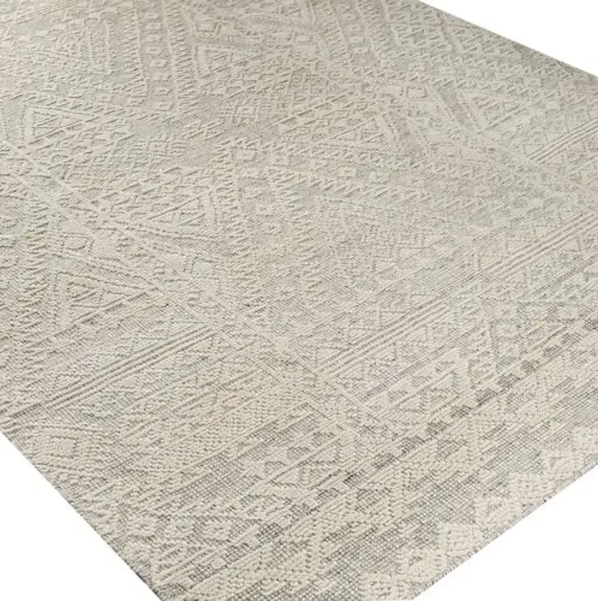 Brandy Hand-Knotted Rug - Gray/Beige - Gray