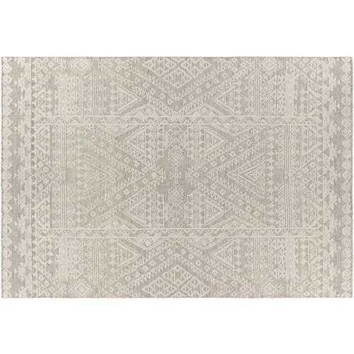 Brandy Hand-Knotted Rug - Gray/Beige - Gray