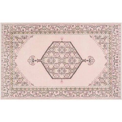 Daira Hand-Knotted Rug - Pink/Gray - Pink