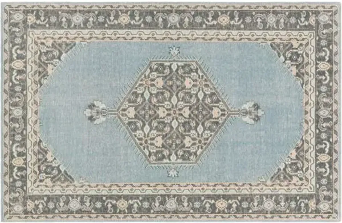 Daira Hand-Knotted Rug - Aqua/Gray - Blue - Blue