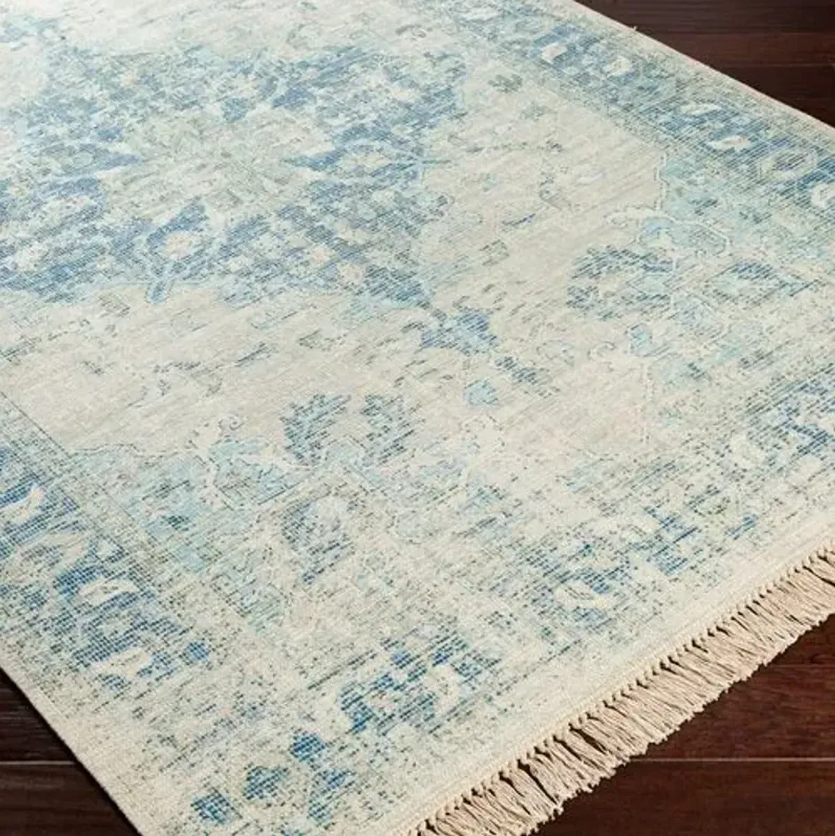 Lisa Handwoven Rug - Blue/Green - Blue