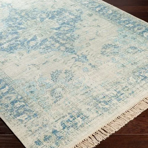 Lisa Handwoven Rug - Blue/Green - Blue