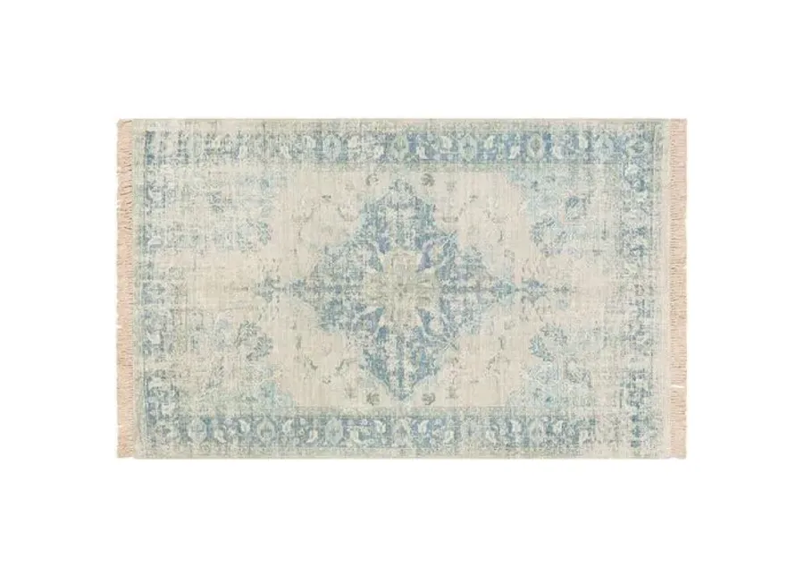 Lisa Handwoven Rug - Blue/Green - Blue