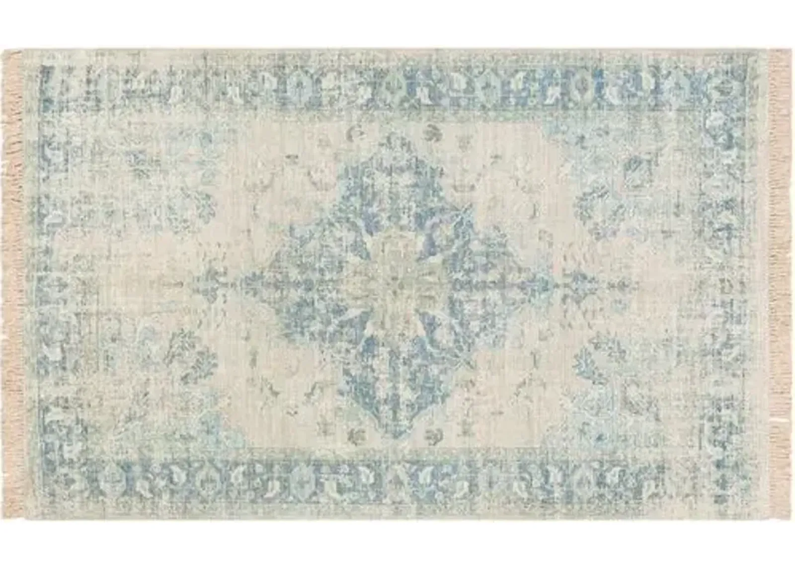 Lisa Handwoven Rug - Blue/Green - Blue