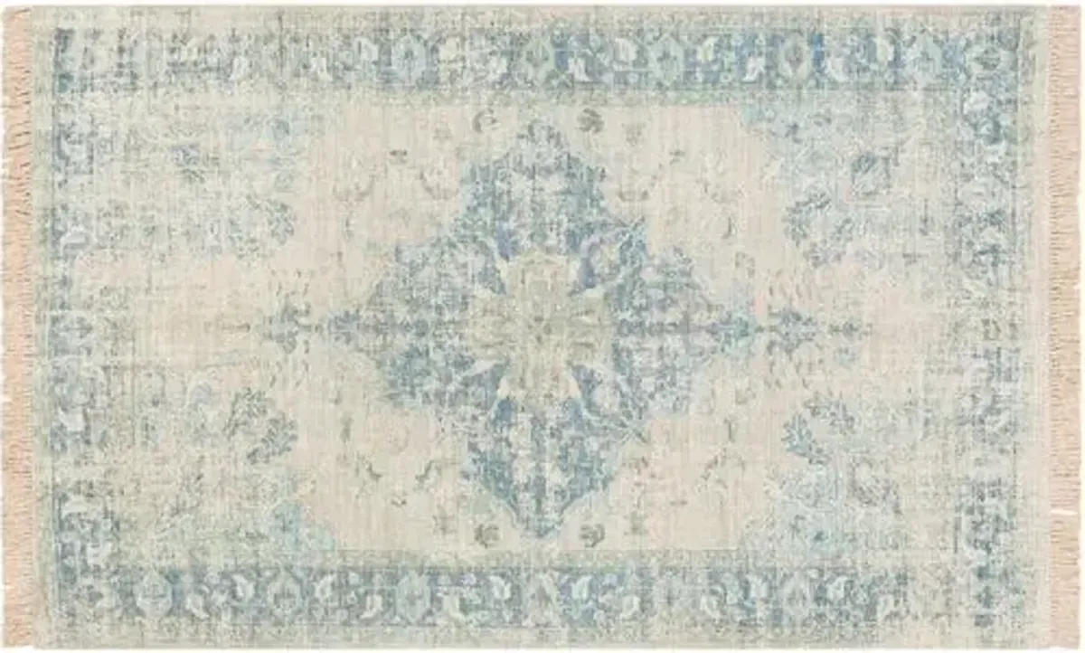 Lisa Handwoven Rug - Blue/Green - Blue