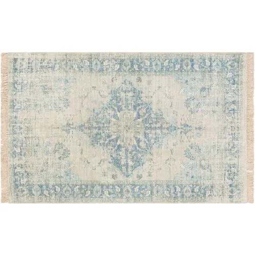 Lisa Handwoven Rug - Blue/Green - Blue