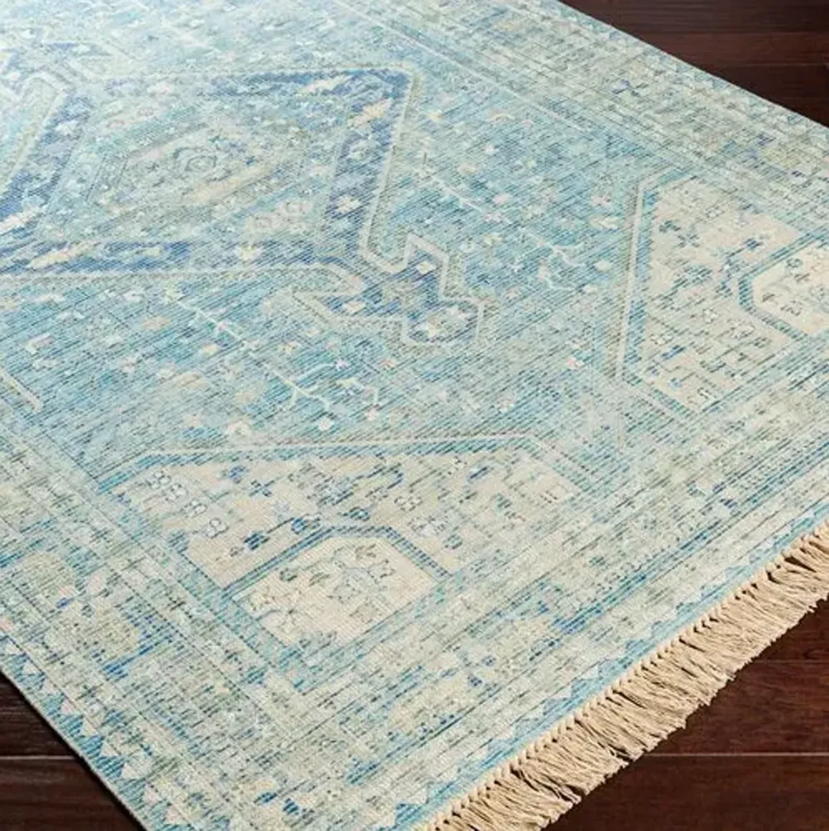 Lisa Handwoven Rug - Sky Blue/Sage - Blue