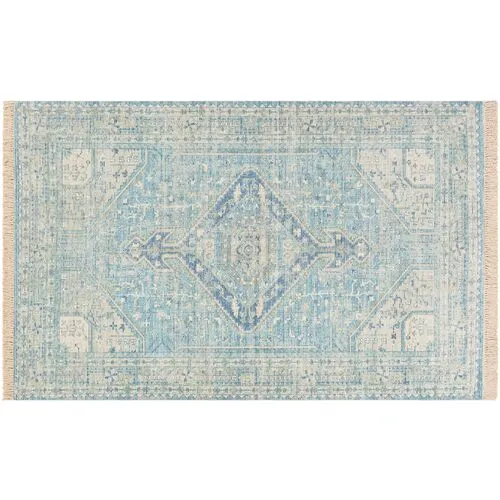 Lisa Handwoven Rug - Sky Blue/Sage - Blue