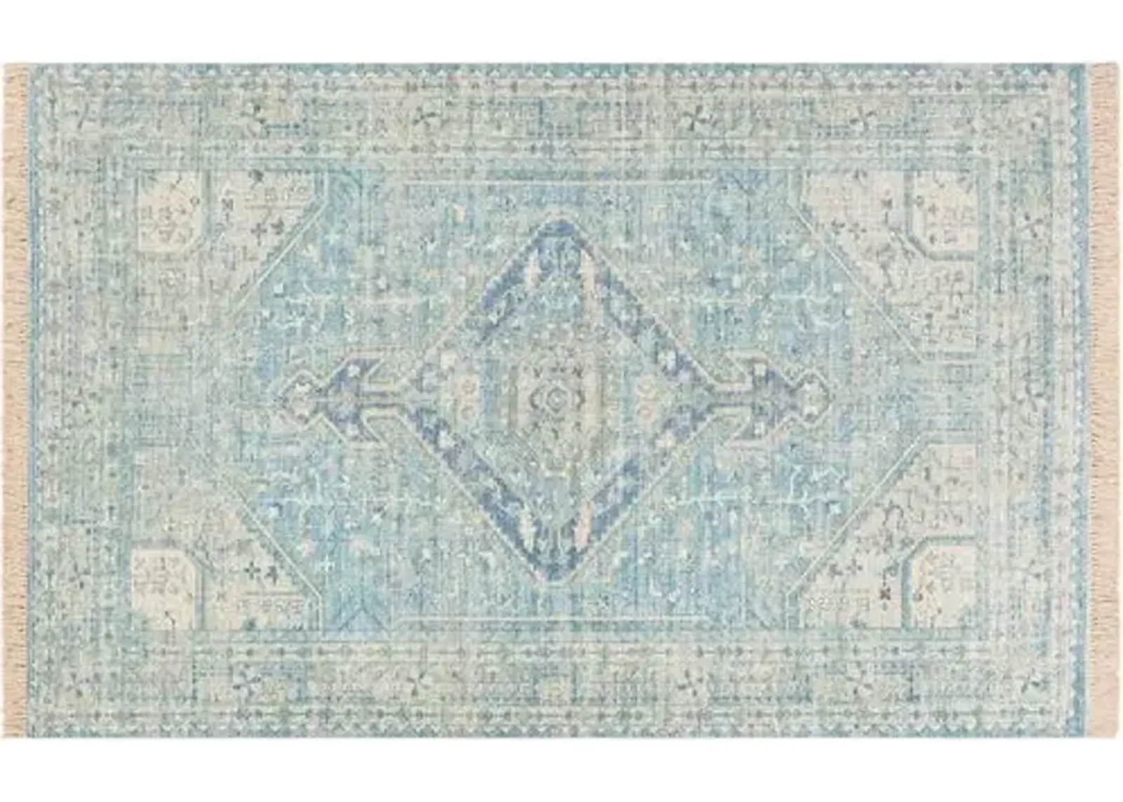 Lisa Handwoven Rug - Sky Blue/Sage - Blue