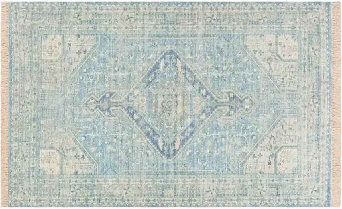 Lisa Handwoven Rug - Sky Blue/Sage - Blue